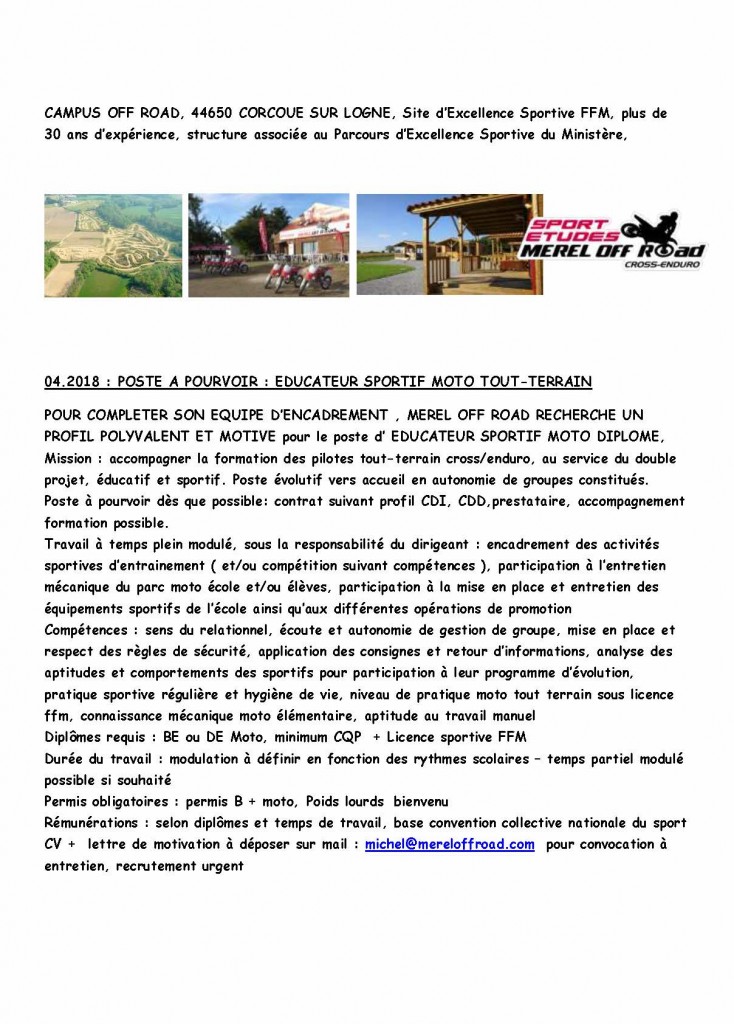 MONITEUR OFFRE EMPLOI  04 2018